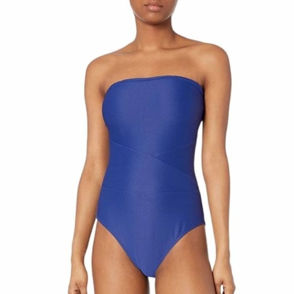 NWT Rachel Roy Seamed Bandeau One Piece Swimsuit
